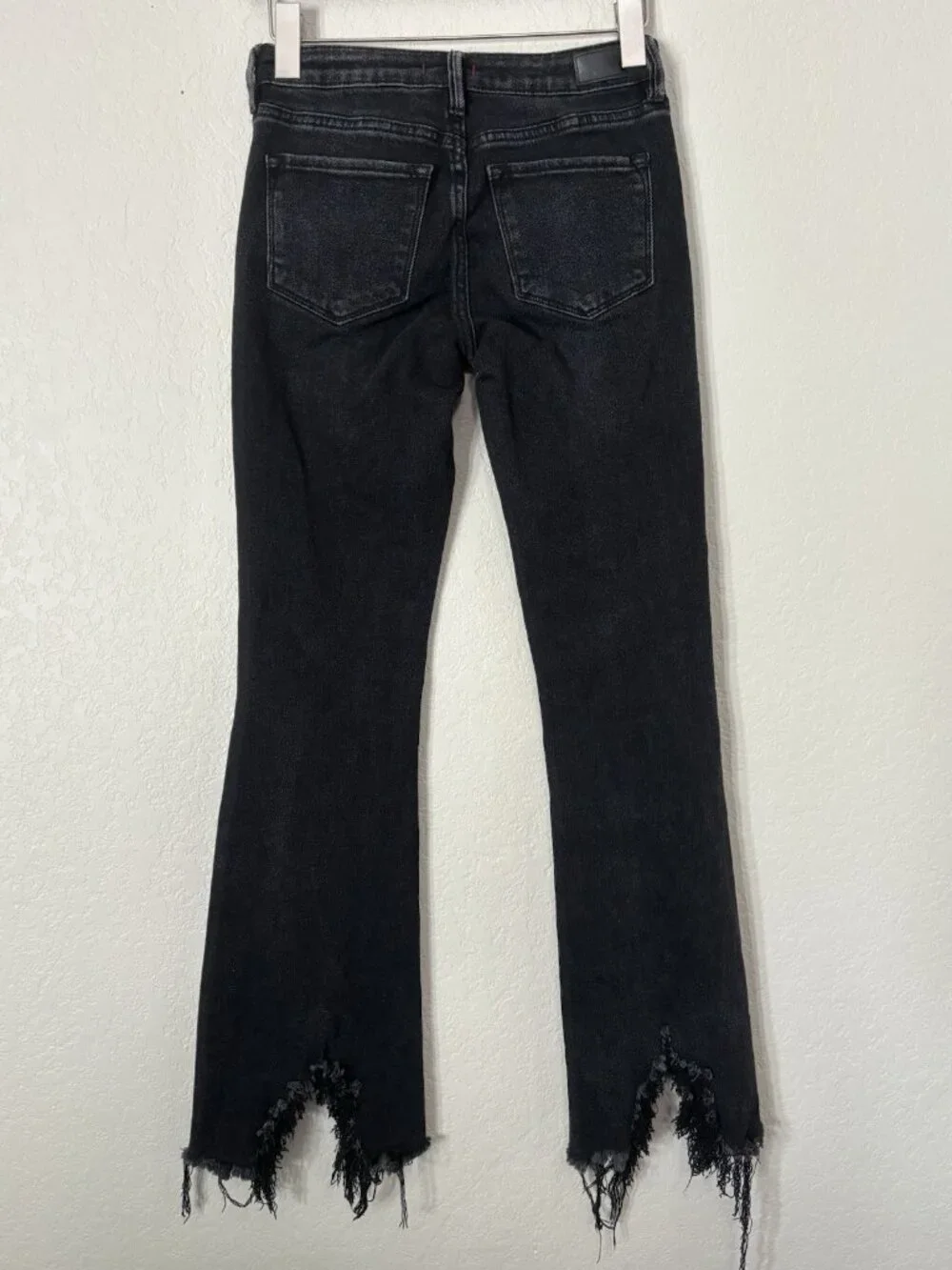 Dear John Rosie Flare Cut Off Black Jeans Sz 25